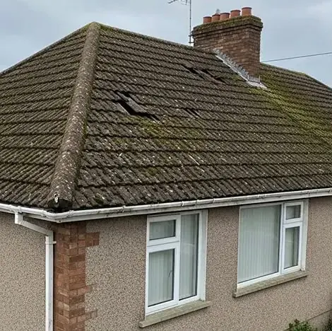 Roof repair work on a pitched roof in Chingford